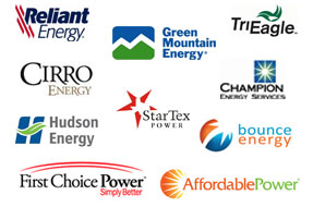 Top electric providers, Reliant, TXU, Green Mountain